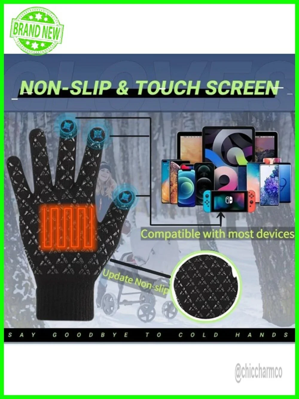 USB Heated Gloves for Winter Touch Screen Thermal Knit Gloves Men Women